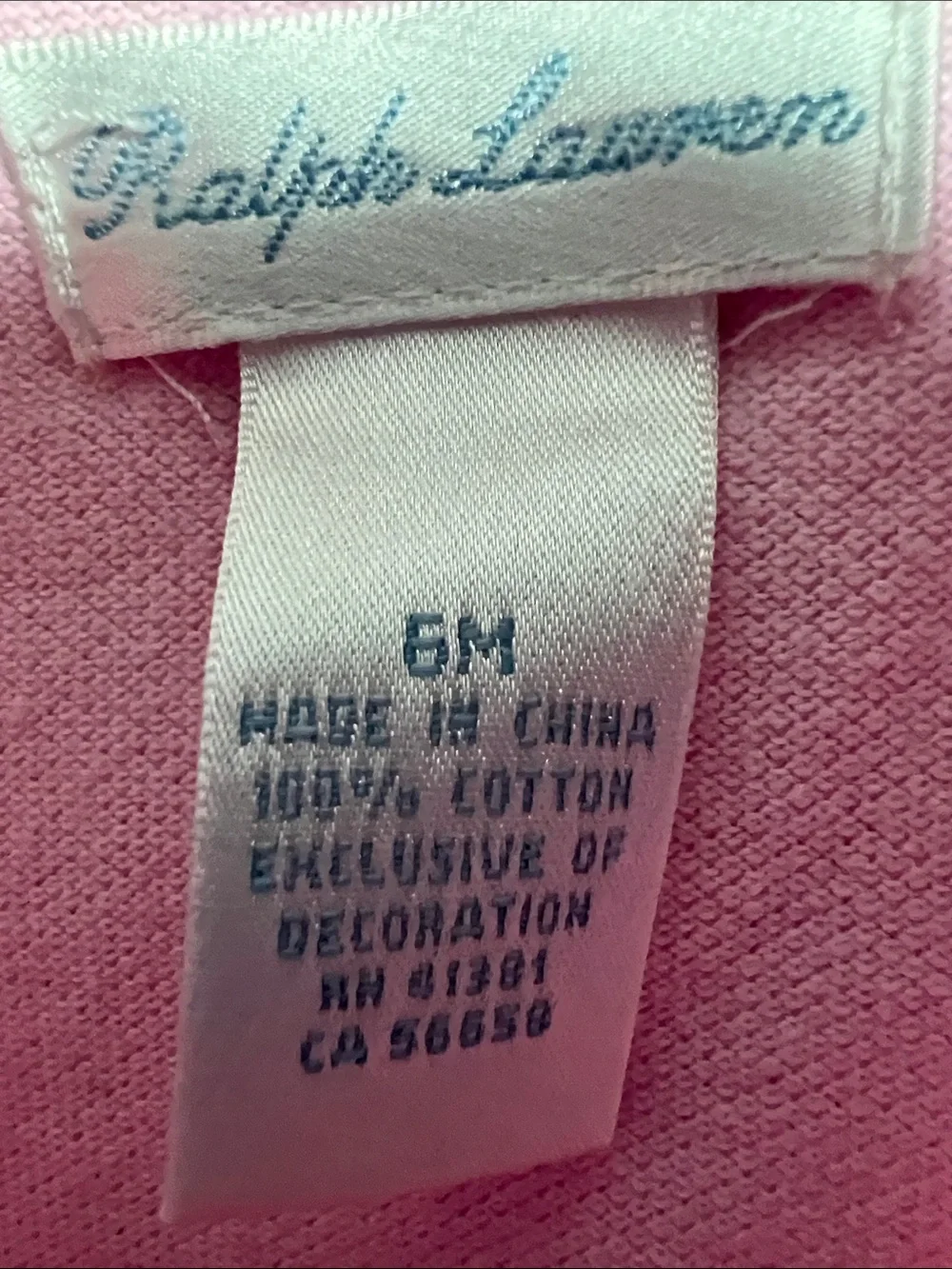 Ralph Lauren | Light Pink Polo Dress with Eyelet Ruffle #300126017 Size 6M